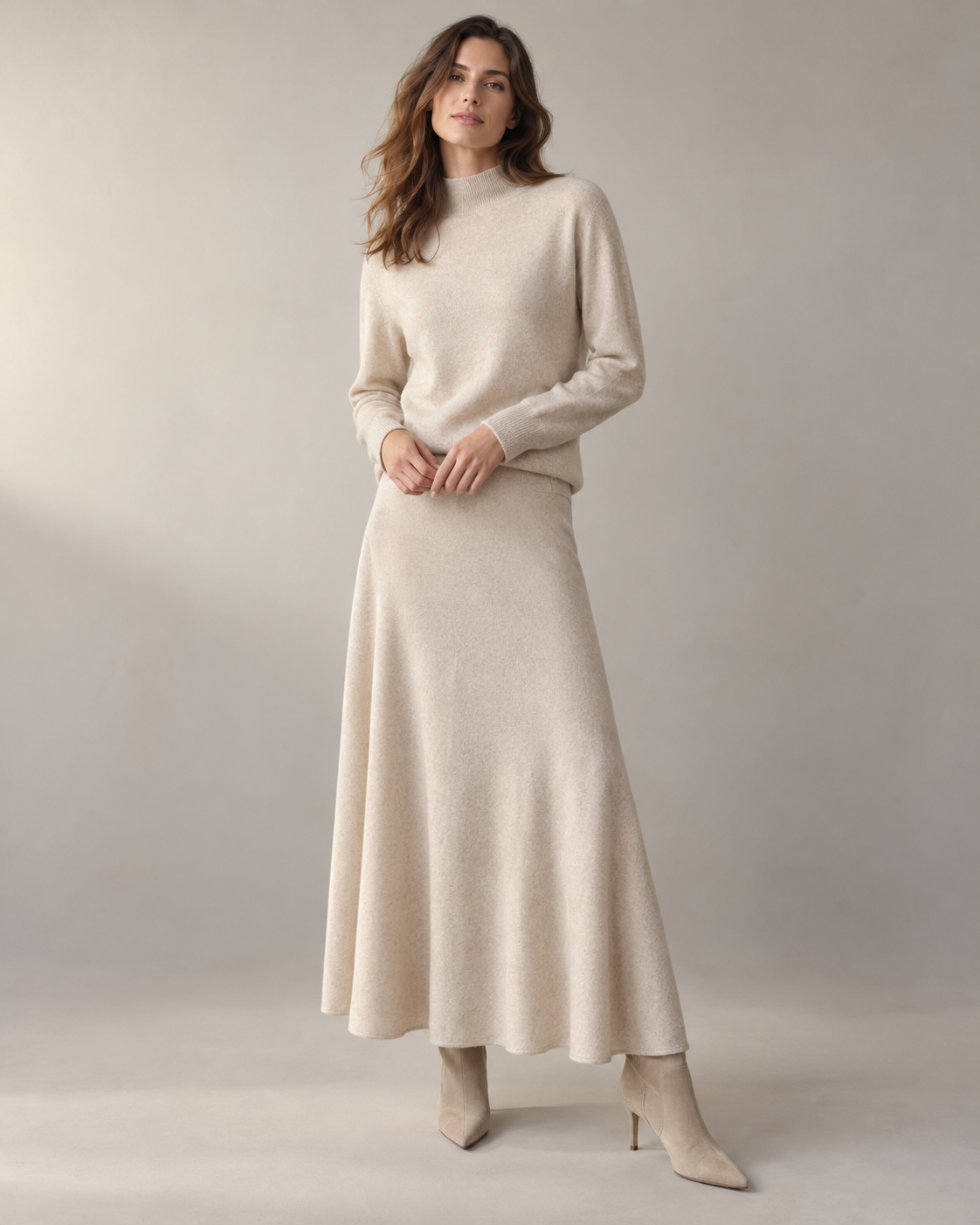 Cashmere Mock-Neck Knit Jumper
