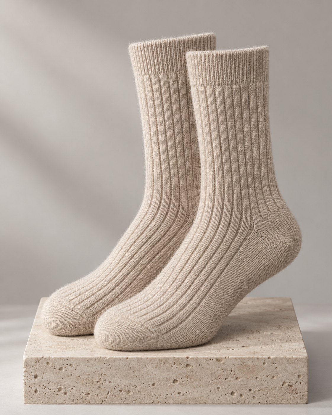 Cashmere Ribbed Socks